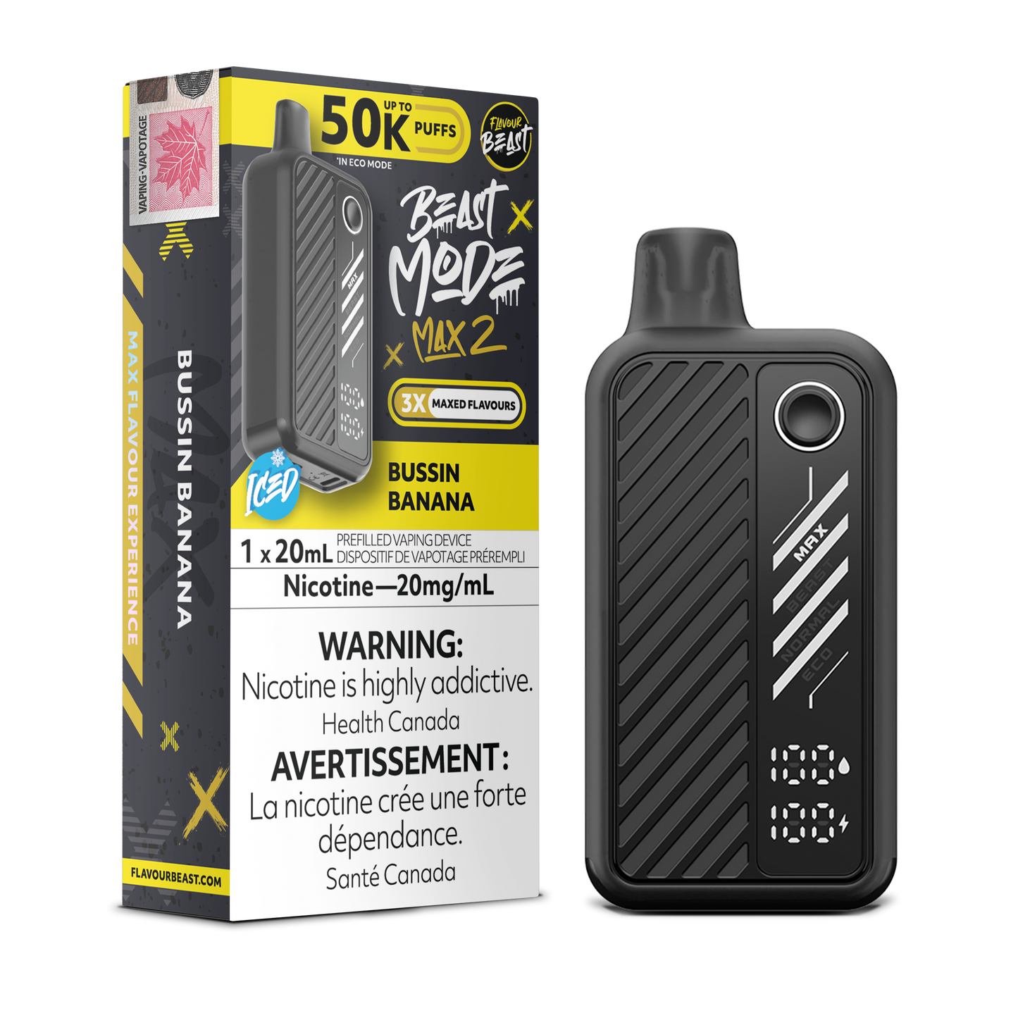 Flavour Beast Beast Mode Max 2 Bussin Banana Disposable Vape product image at All Star Vape