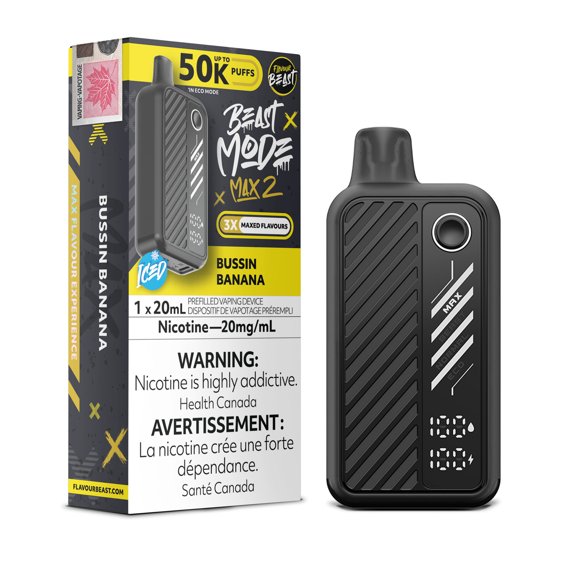Flavour Beast Beast Mode Max 2 Bussin Banana Disposable Vape product image at All Star Vape