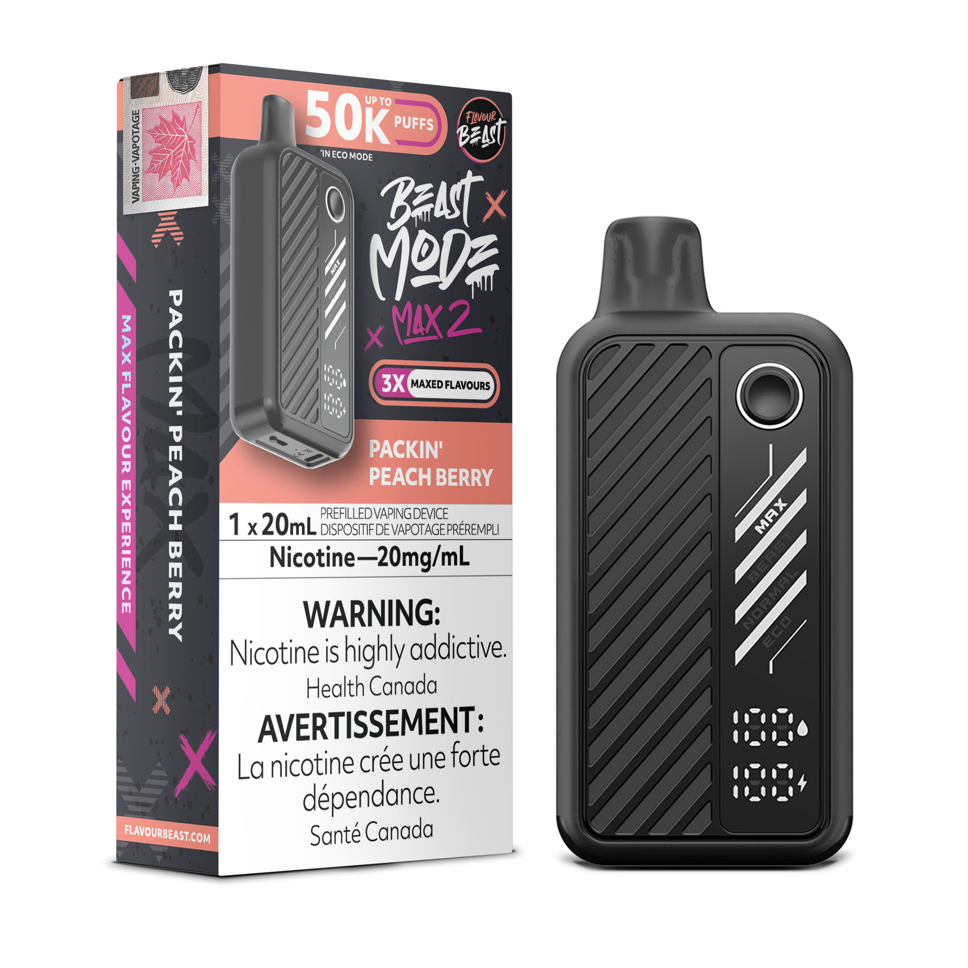 Flavour Beast Max 2 Packin' Peach Berry Vape product image at All Star Vape