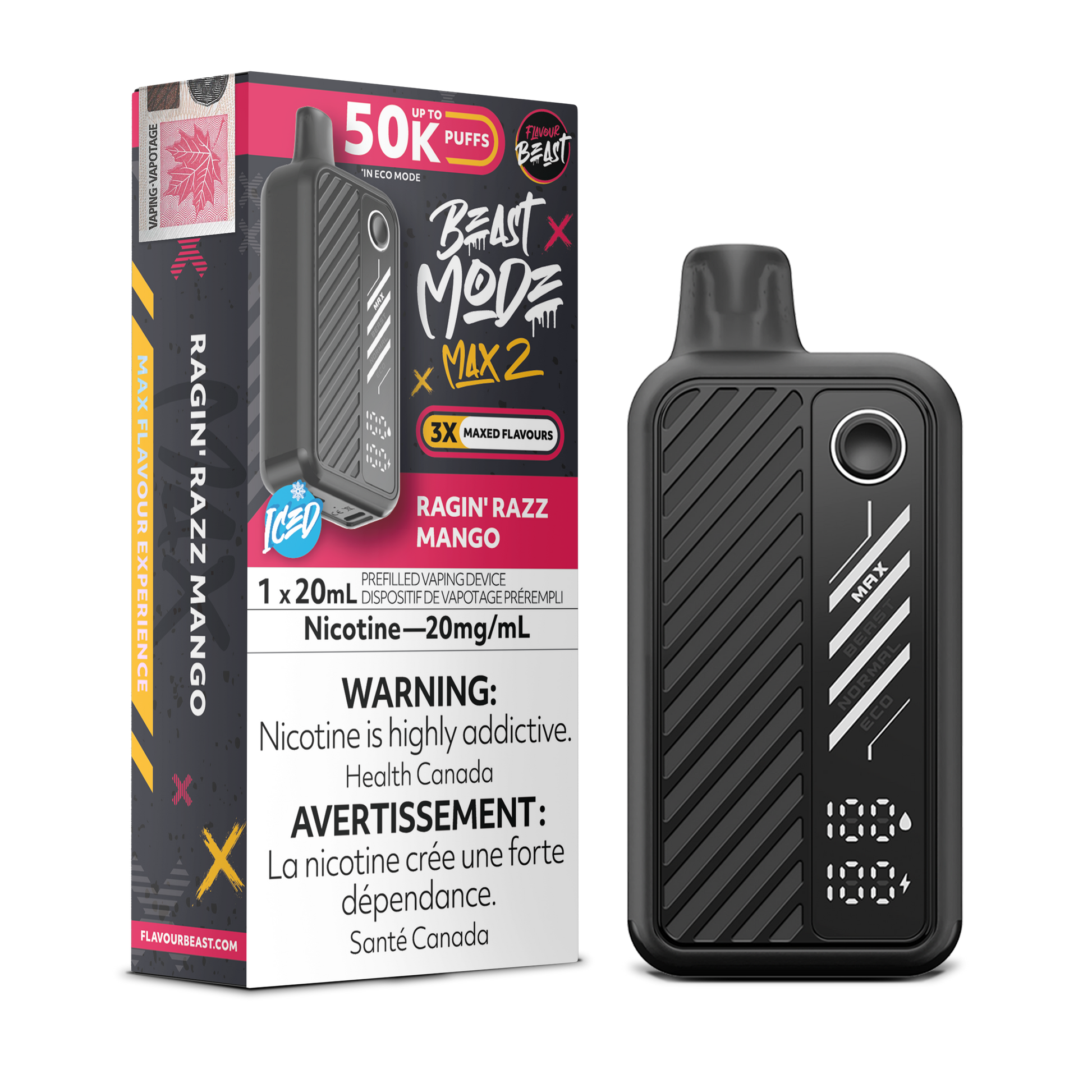 Flavour Beast Max 2 Ragin' Razz Mango Vape product image at All Star Vape