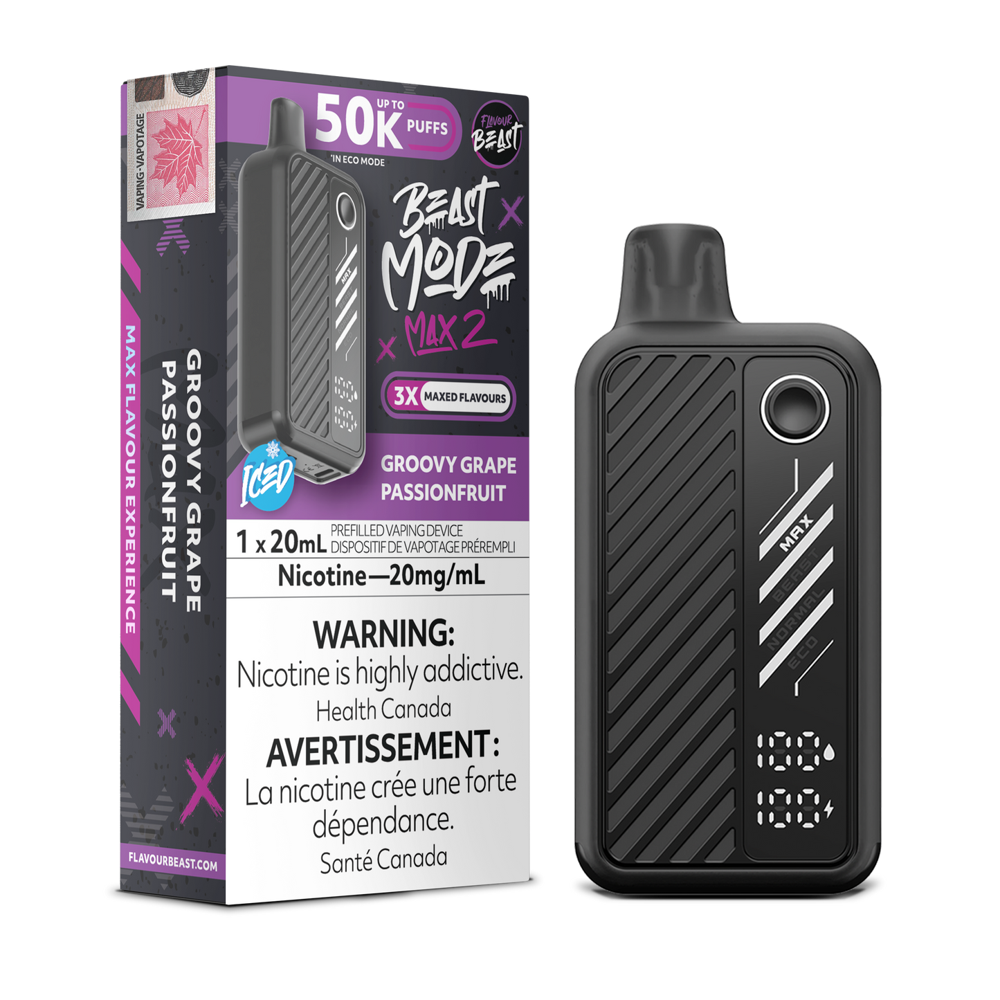 Flavour Beast Beast Mode Max 2 Groovy Grape Passionfruit