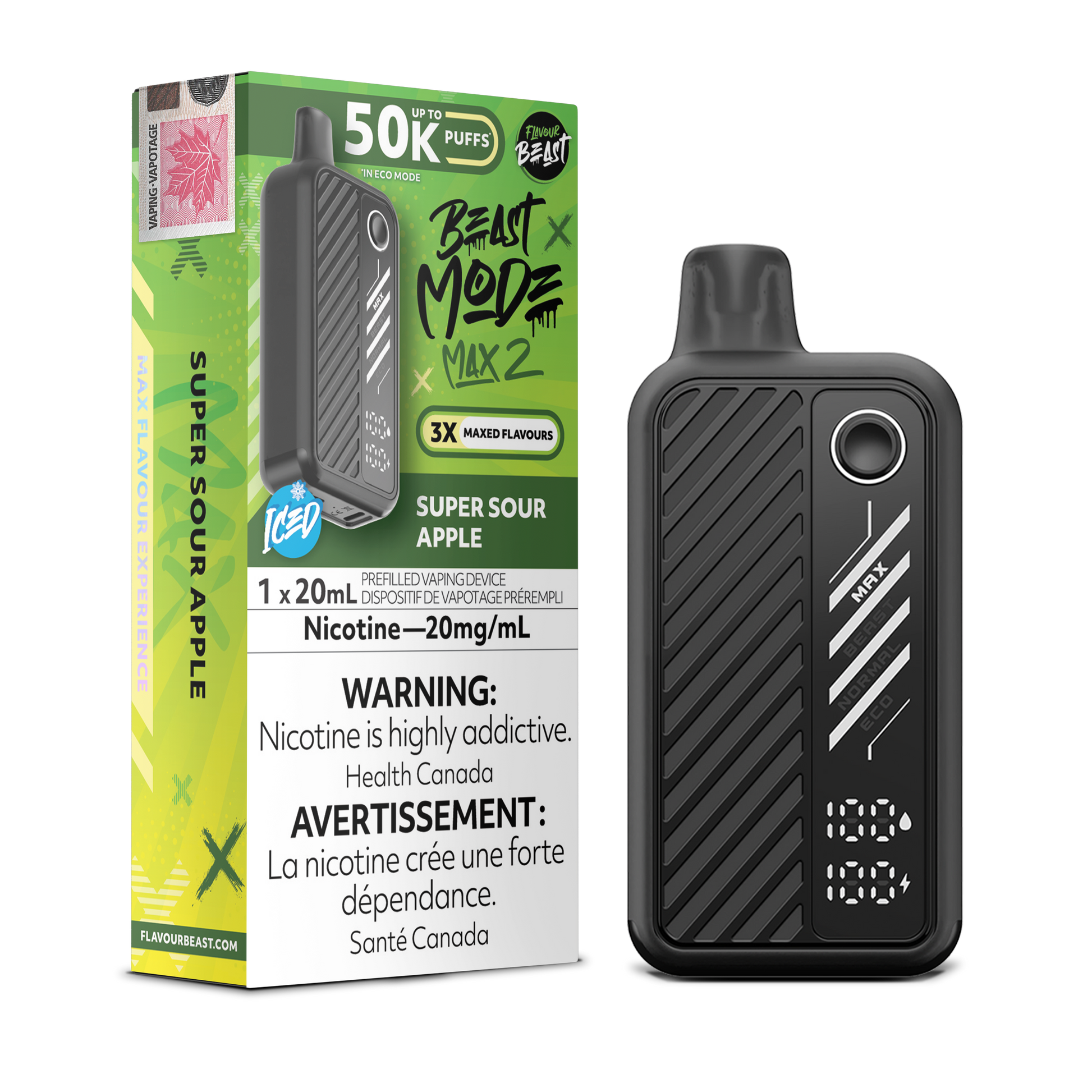Flavour Beast Max 2 Super Sour Apple Vape product image at All Star Vape