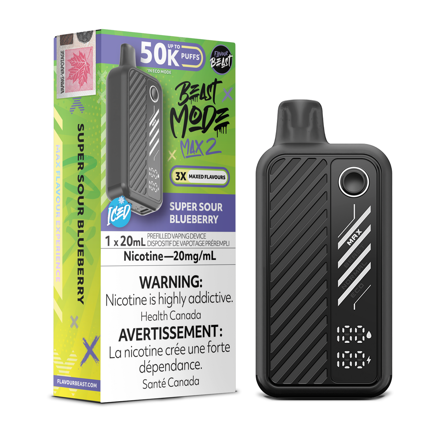 Flavour Beast Max 2 Super Sour Blueberry Vape product image at All Star Vape