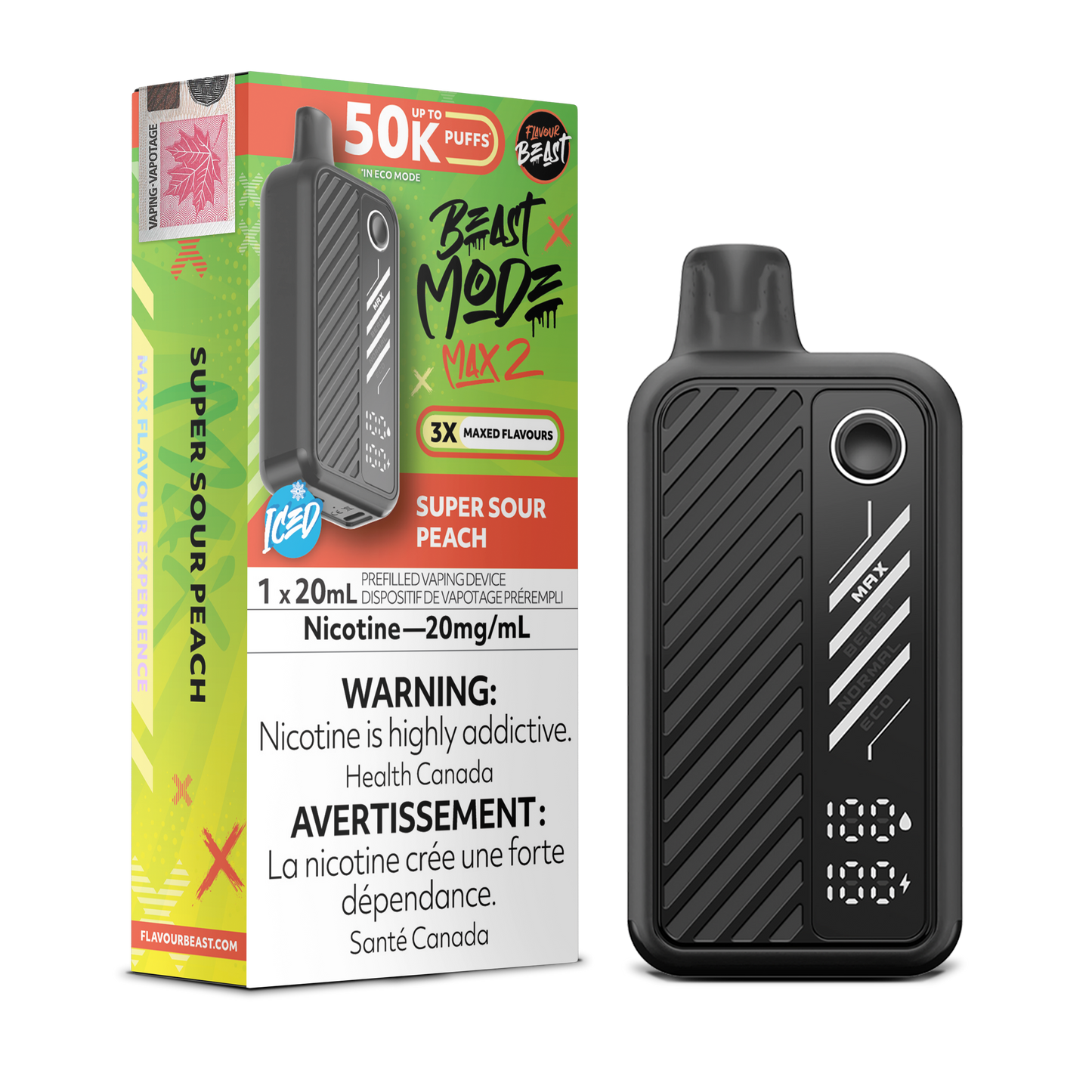 Flavour Beast Max 2 Super Sour Peach Vape product image at All Star Vape