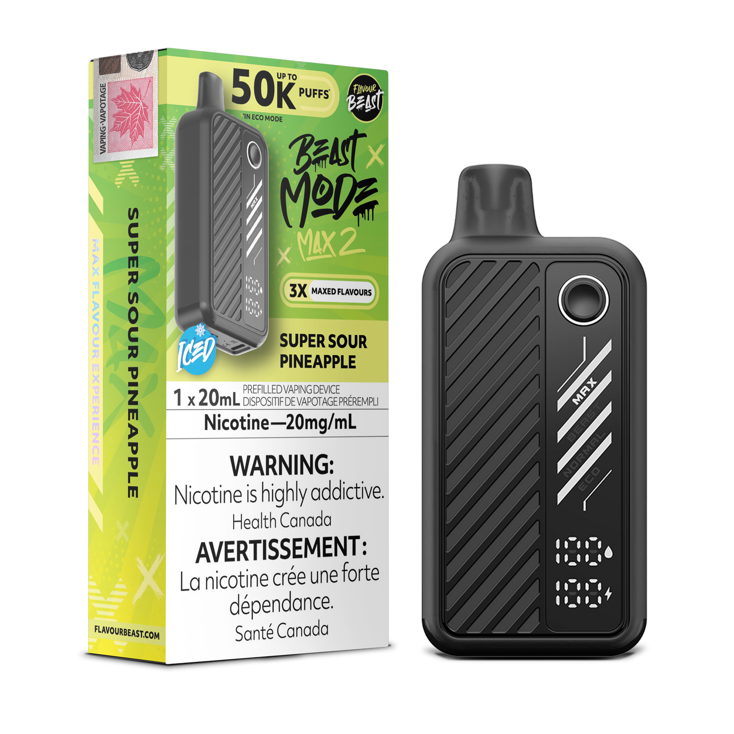 Flavour Beast Max 2 Super Sour Pineapple Vape product image at All Star Vape