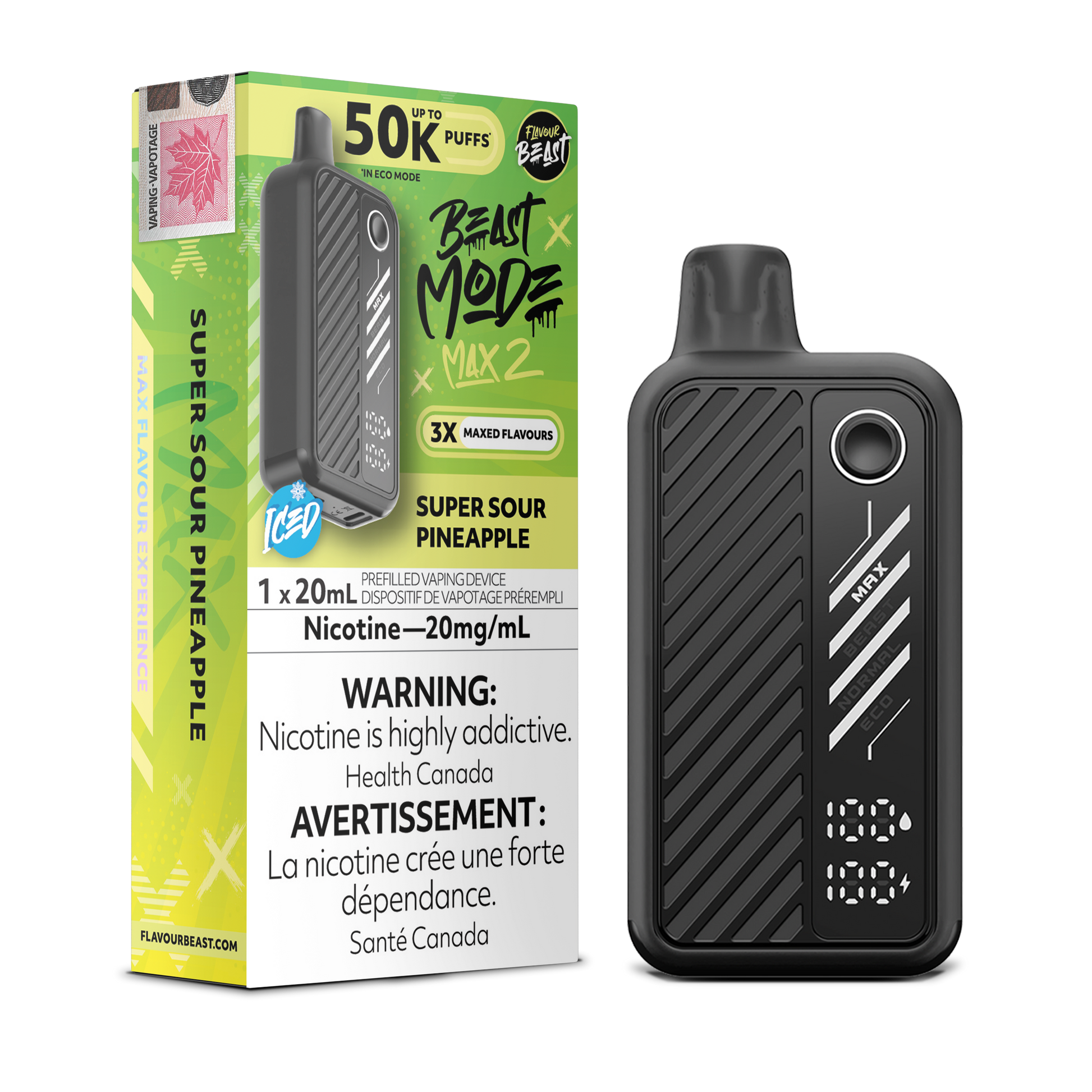 Flavour Beast Max 2 Super Sour Pineapple Vape product image at All Star Vape