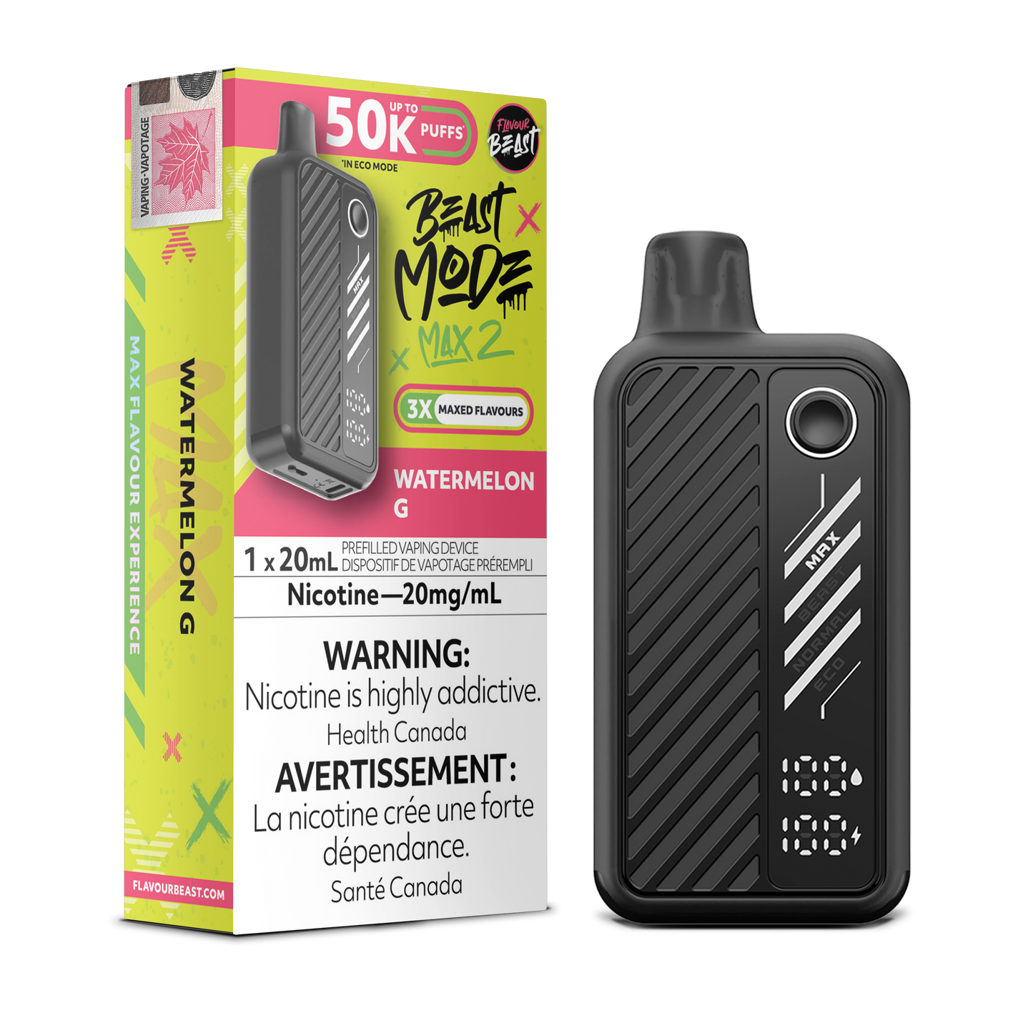 Flavour Beast Beast Mode Max 2 Watermelon G Disposable Vape product image at All Star Vape