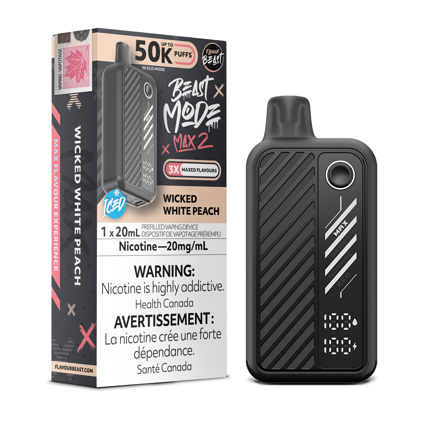 Flavour Beast Max 2 Wicked White Peach Vape product image at All Star Vape