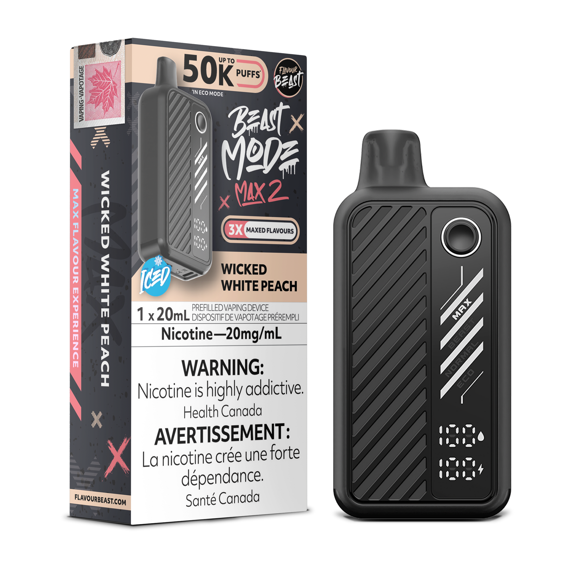 Flavour Beast Max 2 Wicked White Peach Vape product image at All Star Vape