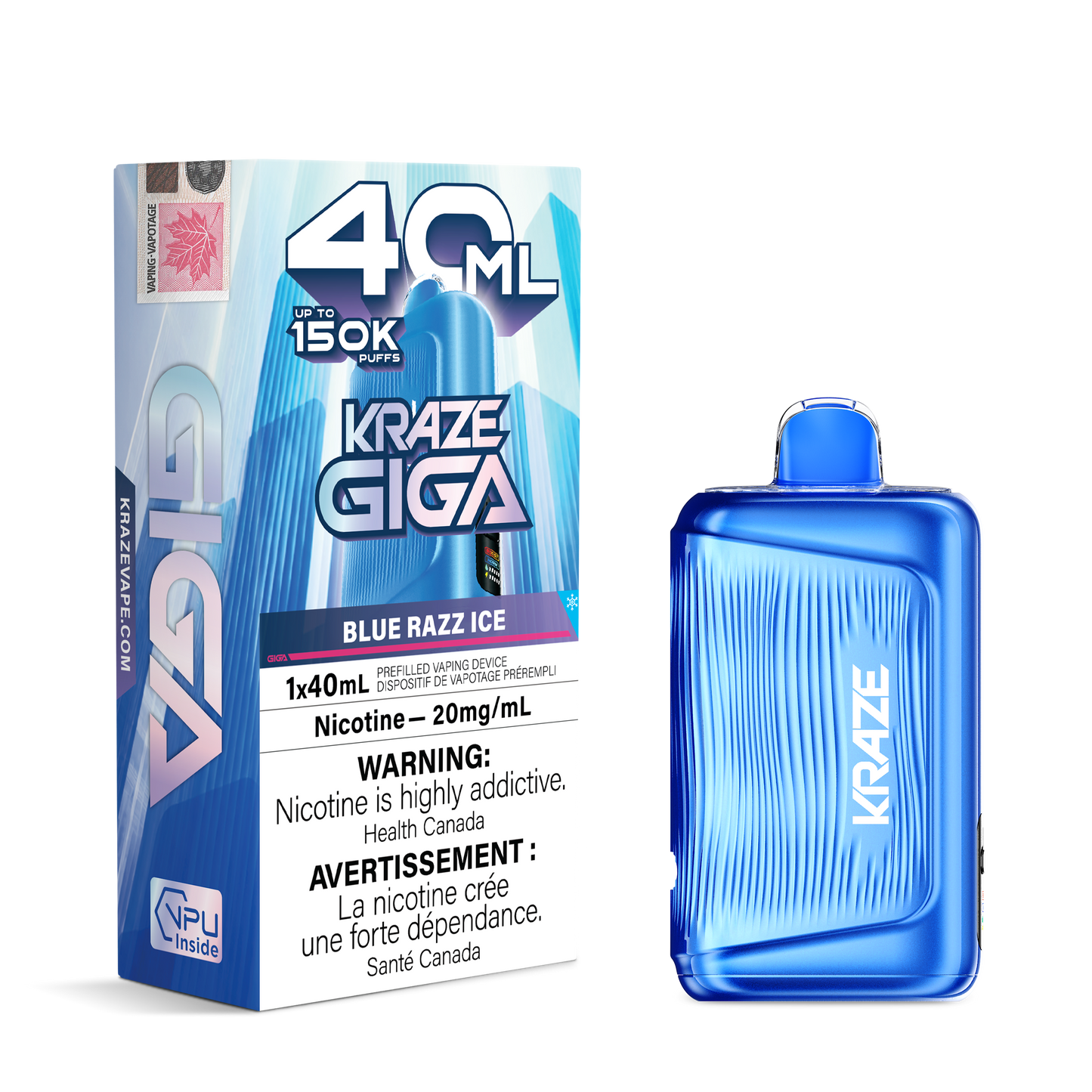 Kraze Giga 150k - Blue Razz Ice