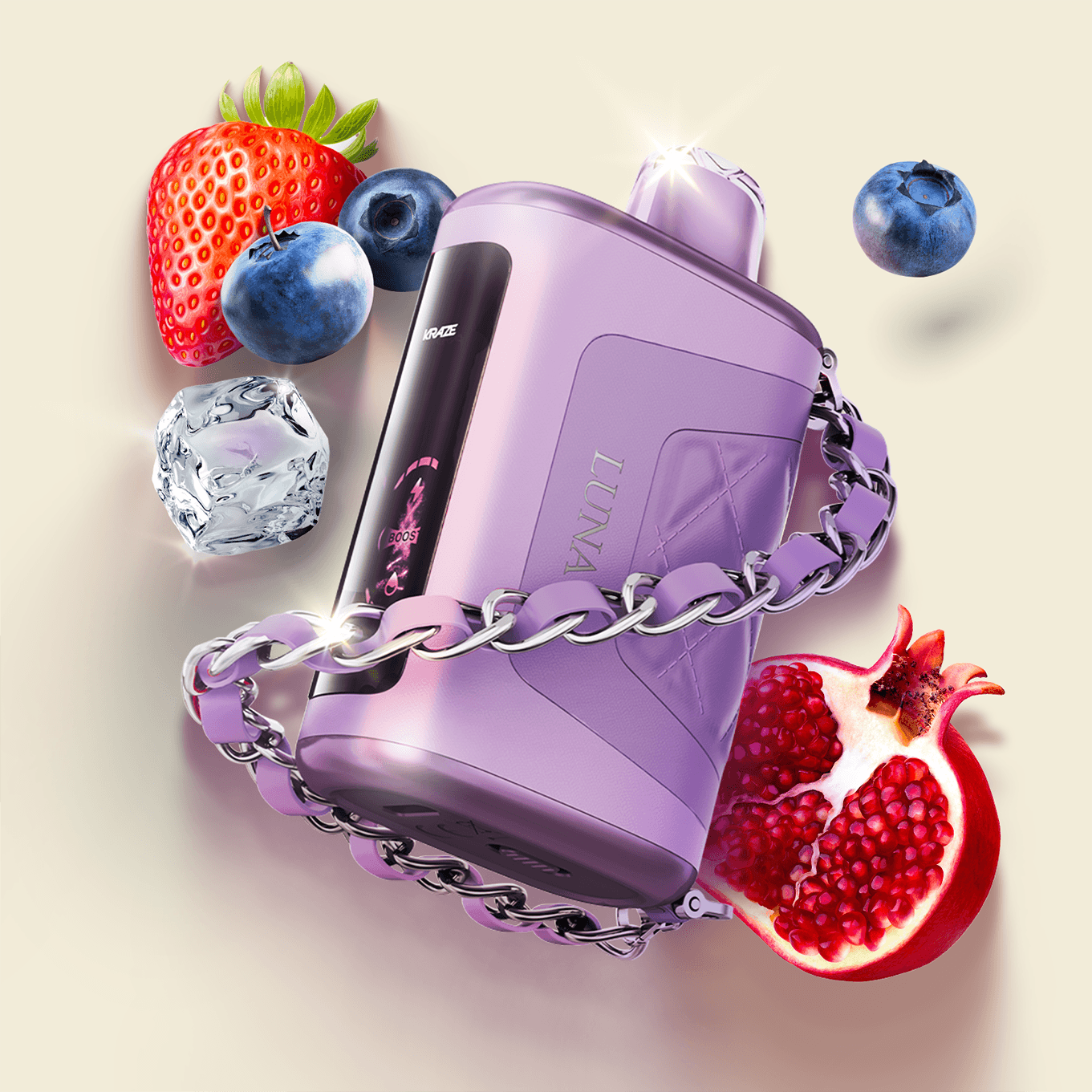 Kraze Luna Blueberry Strawberry Pomegranate Ice Disposable Vape
