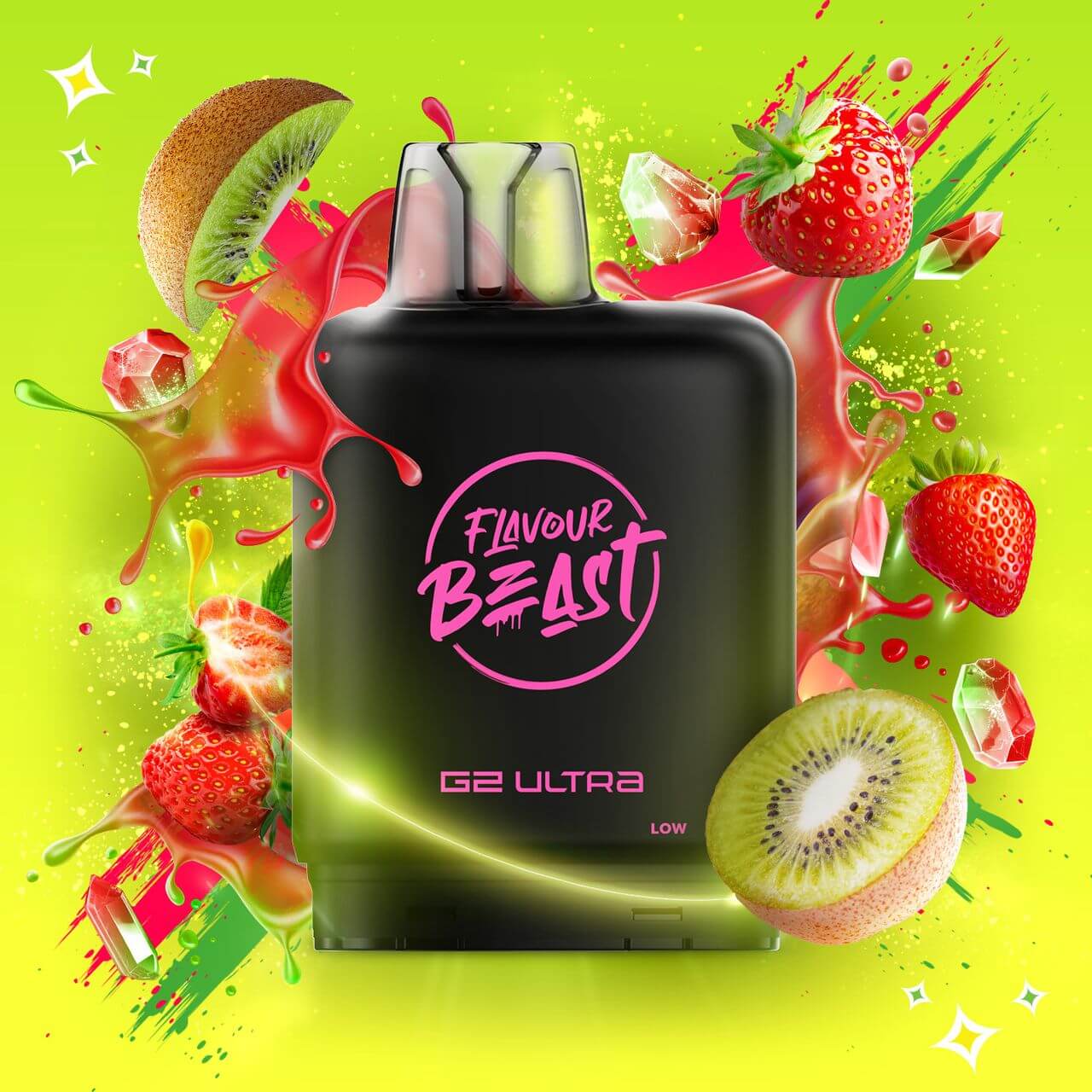 level x flavour beast g2 ultra gushin s. strawberry kiwi closed pod canada