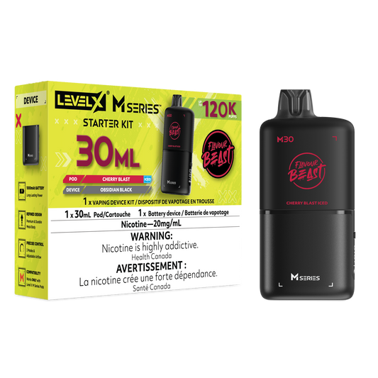 Level X Flavour Beast M Series Starter Kit - Cherry Blast Iced 30mL closed pod product image at AllStar Vape Canada