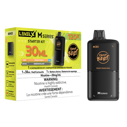 Level X Flavour Beast M Series Starter Kit - Frizzy Peach Iced 30mL closed pod product image at AllStar Vape Canada