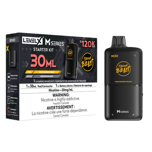 Level X Flavour Beast M Series Starter Kit - Mad Mango Peach 30mL closed pod product image at AllStar Vape Canada