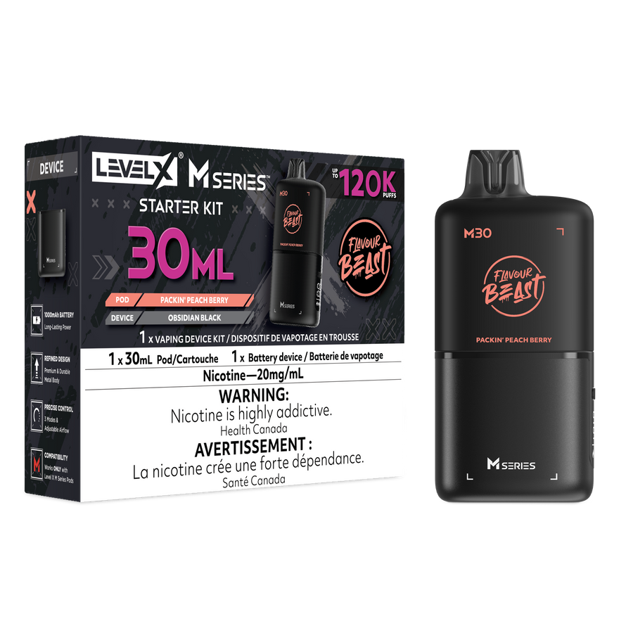 Level X Flavour Beast M Series Starter Kit - Packin' Peach Berry