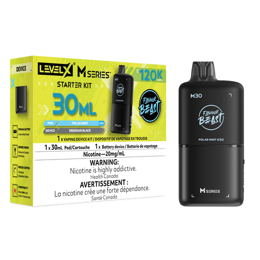 Level X Flavour Beast M Series Starter Kit - Polar Mint Iced 30mL closed pod product image at AllStar Vape Canada