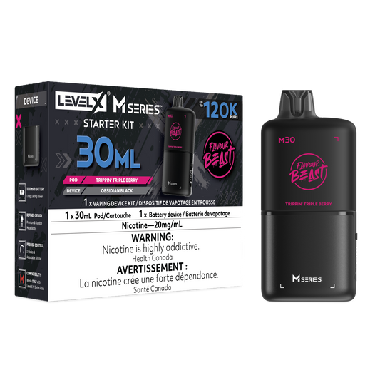 Level X Flavour Beast M Series Starter Kit - Trippin' Triple Berry 30mL closed pod product image at AllStar Vape Canada