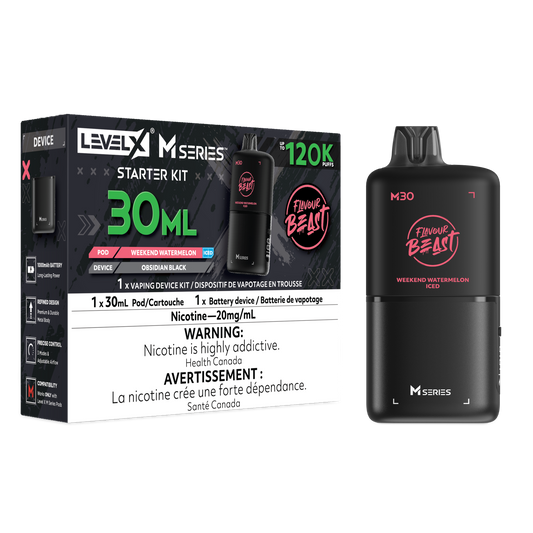 Level X Flavour Beast M Series Starter Kit - Weekend Watermelon Iced 30mL closed pod product image at AllStar Vape Canada