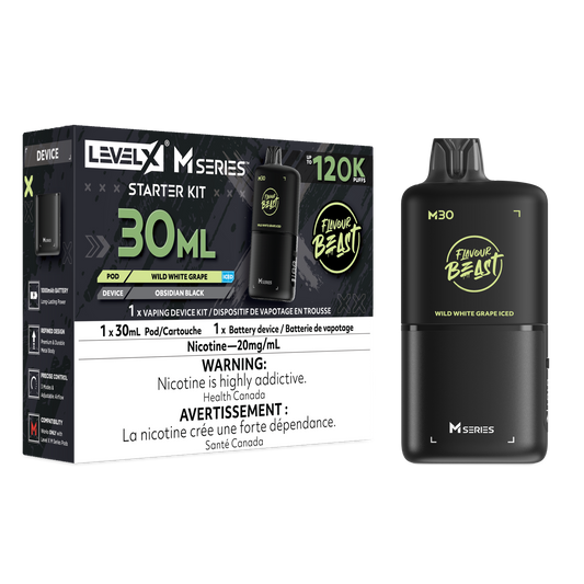 Level X Flavour Beast M Series Starter Kit - Wild White Grape Iced 30mL closed pod product image at AllStar Vape Canada