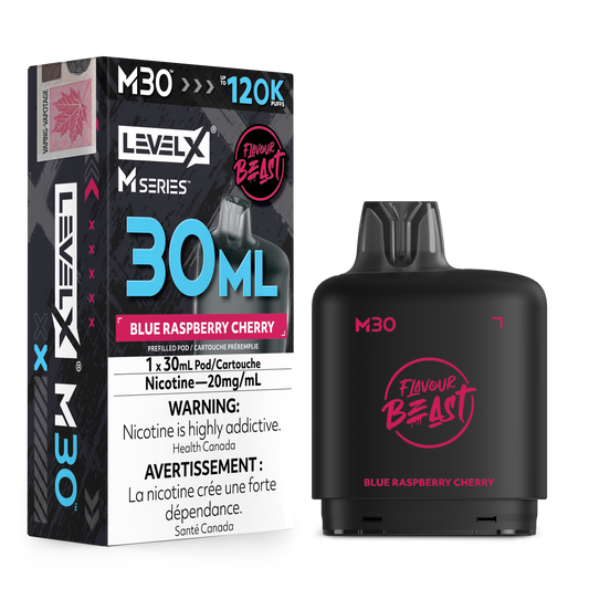 Level X Flavour Beast M30 Series - Blue Raspberry Cherry 30mL closed pod product image at AllStar Vape Canada