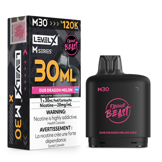 Level X Flavour Beast M30 Series - Dub Dragon Melon Iced 30mL closed pod product image at AllStar Vape Canada