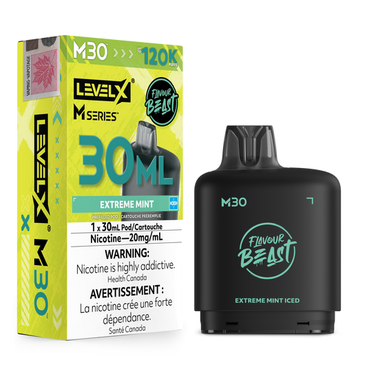 Level X Flavour Beast M30 Series - Extreme Mint Iced 30mL closed pod product image at AllStar Vape Canada