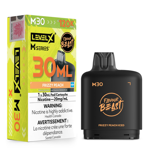 Level X Flavour Beast M30 Series - Frizzy Peach Iced 30mL closed pod product image at AllStar Vape Canada