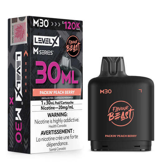 Level X Flavour Beast M30 Series - Packin' Peach Berry 30mL closed pod product image at AllStar Vape Canada