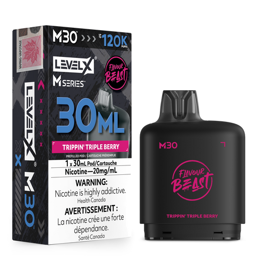 Level X Flavour Beast M30 Series - Trippin' Triple Berry 30mL closed pod product image at AllStar Vape Canada