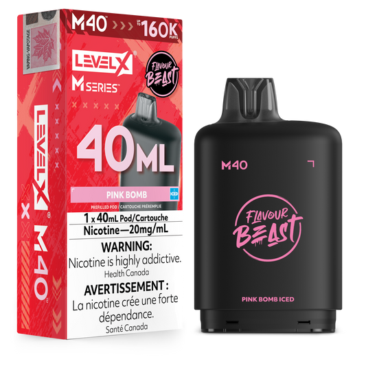 Level X Flavour Beast M40 Series - Pink Bomb Iced 40mL closed pod product image at AllStar Vape Canada