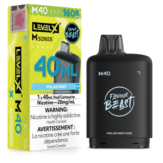 Level X Flavour Beast M40 Series - Polar Mint Iced 40mL closed pod product image at AllStar Vape Canada
