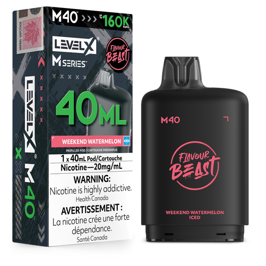 Level X Flavour Beast M40 Series - Weekend Watermelon Iced 40mL closed pod product image at AllStar Vape Canada