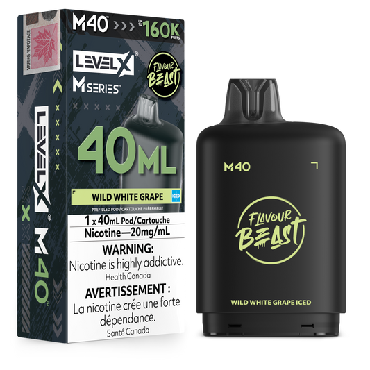 Level X Flavour Beast M40 Series - Wild White Grape Iced 40mL closed pod product image at AllStar Vape Canada
