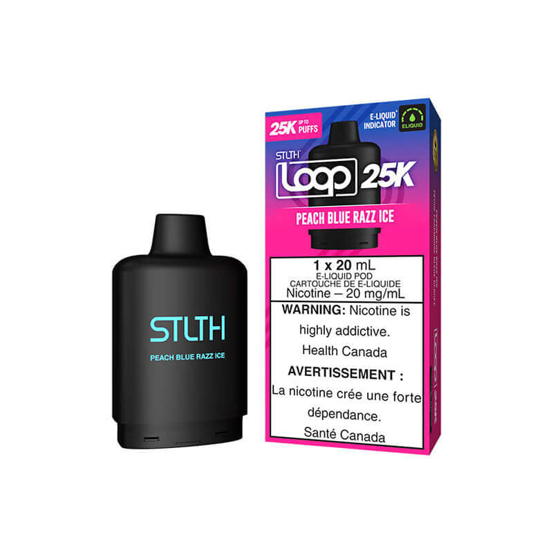STLTH LOOP 25K POD - PEACH BLUE RAZZ ICE Closed Pod