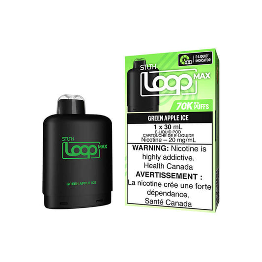 STLTH LOOP MAX - GREEN APPLE ICE Closed Pod