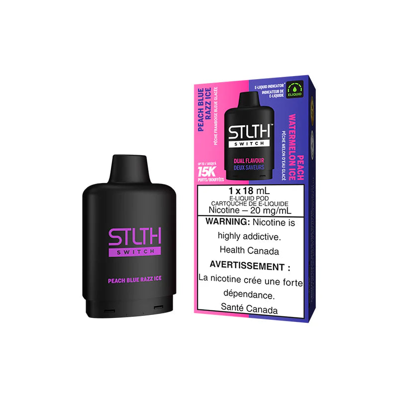 STLTH SWITCH POD PACK - PEACH BLUE RAZZ ICE AND PEACH WATERMELON ICE