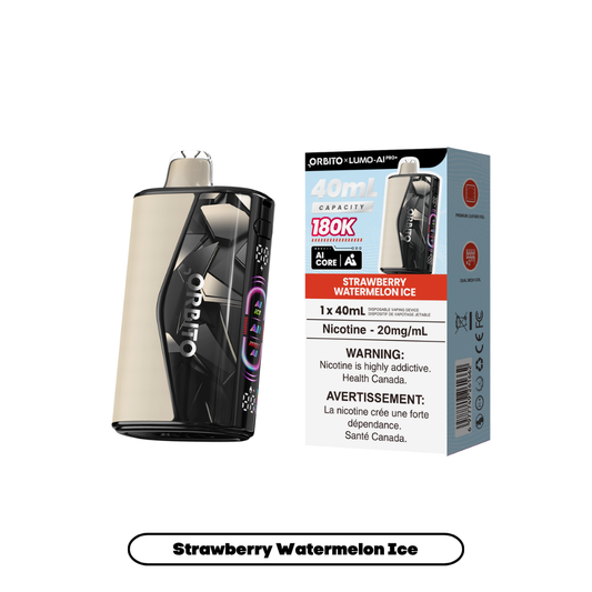 Orbito 180K - Strawberry Watermelon Ice disposable vape retail box and device