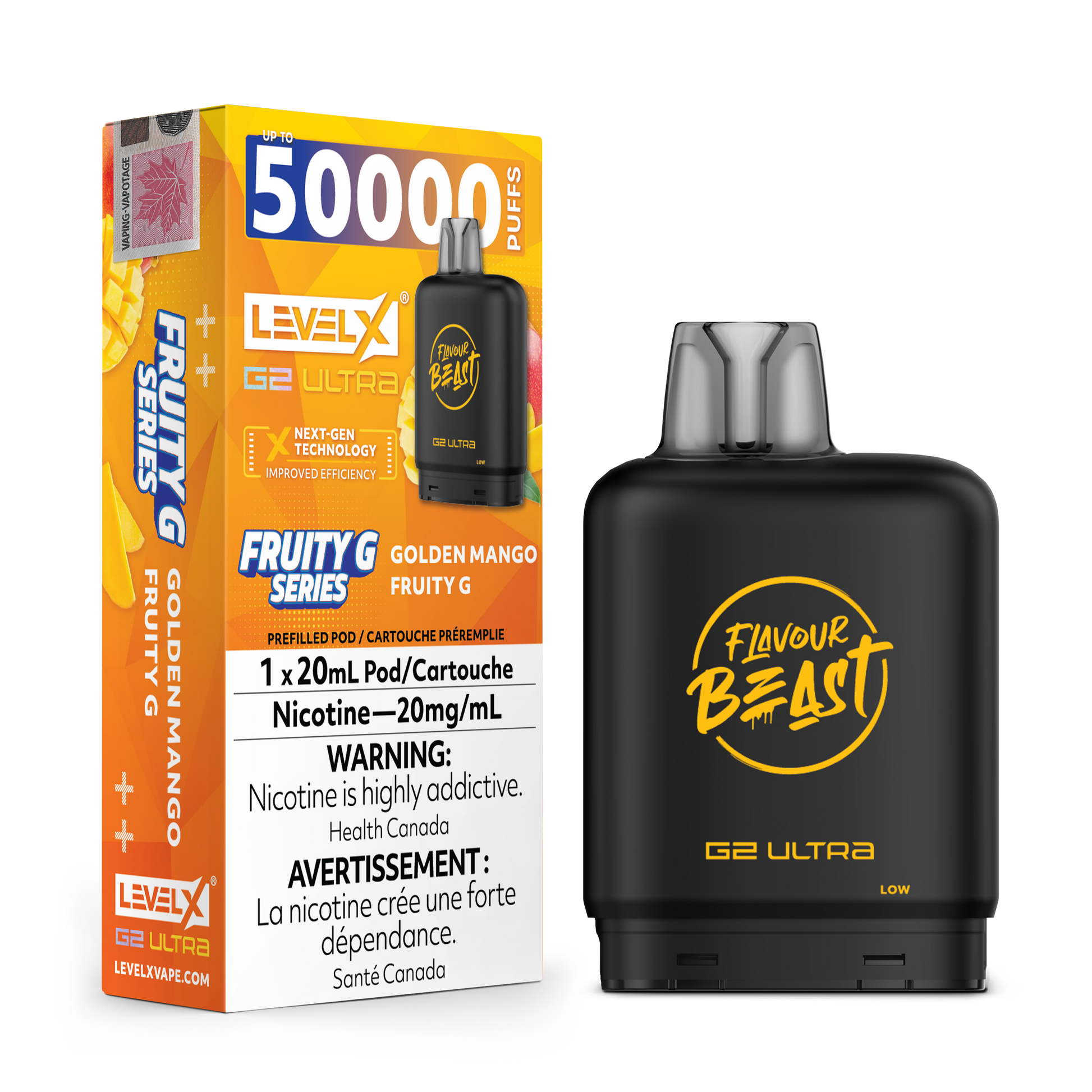 Level X Flavour Beast G2 Ultrax12M Golden Mango Closed Pod product image at All Star Vape
