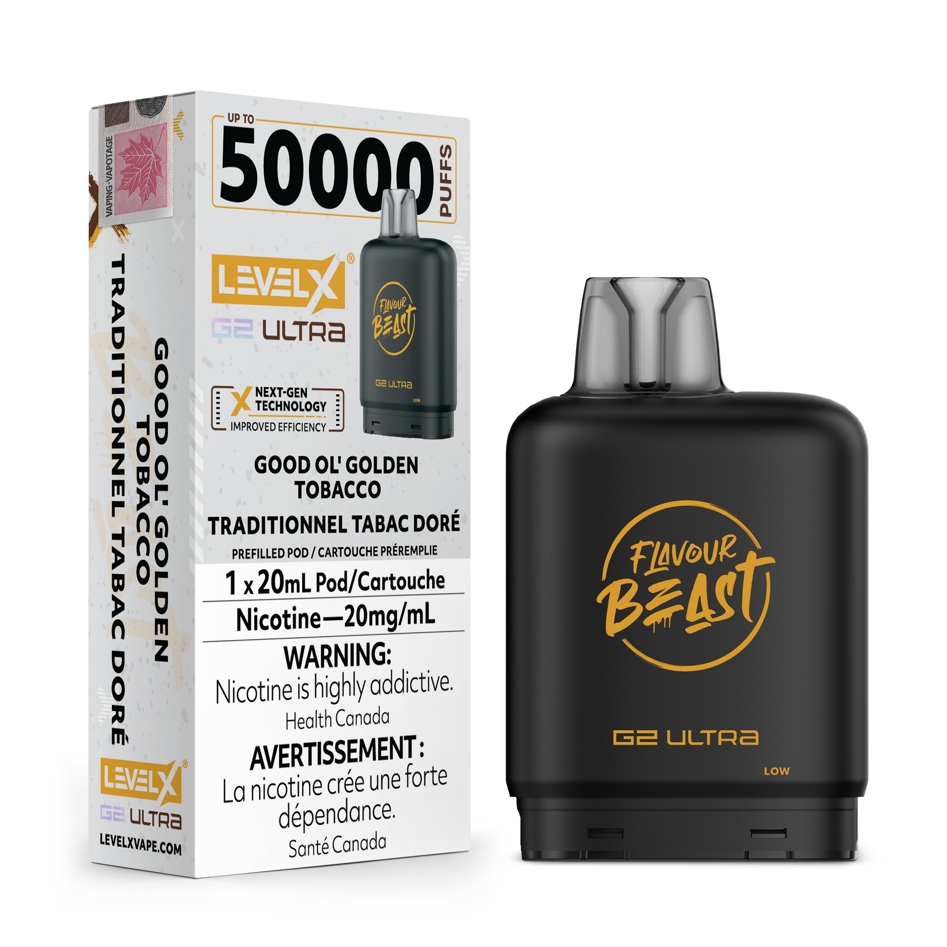 Level X Flavour Beast G2 Ultrax12M Good Ol' Golden Tobacco Closed Pod product image at All Star Vape