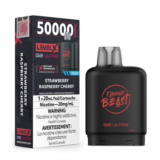 Level X Flavour Beast G2 Ultrax12M Strawberry Raspberry Cherry Closed Pod product image at All Star Vape