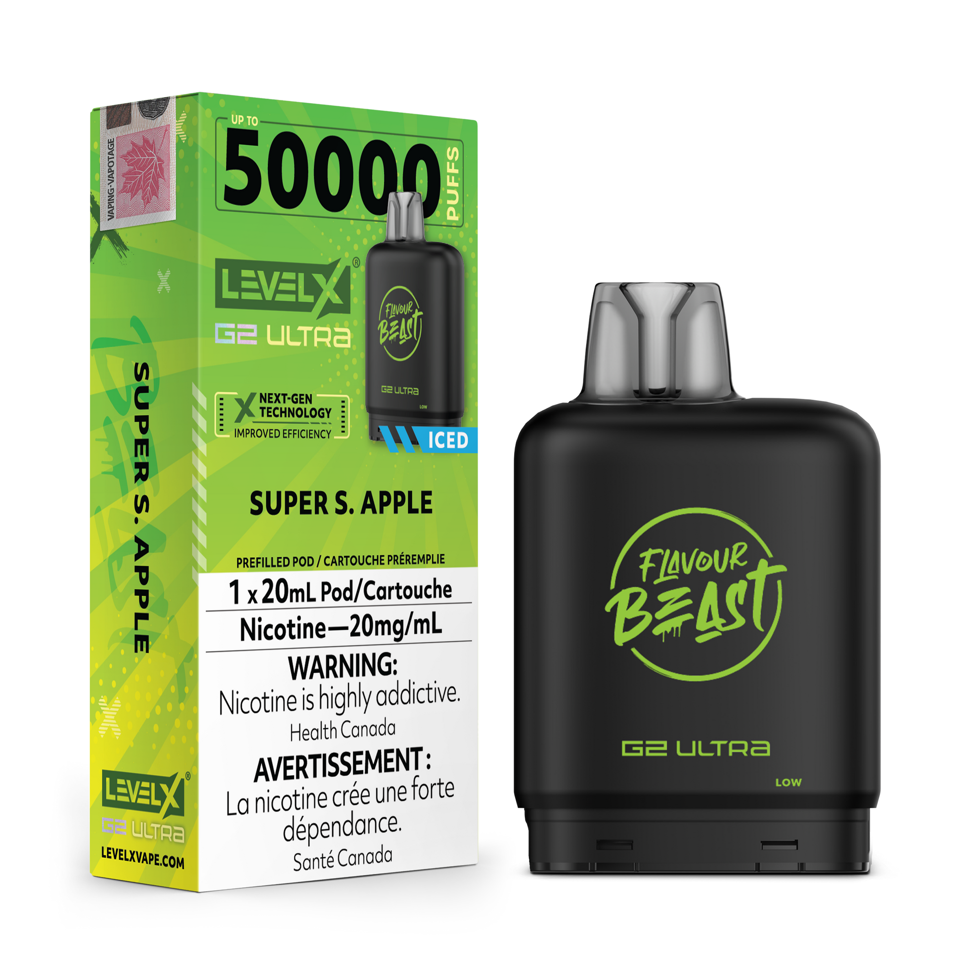 Level X Flavour Beast G2 Ultrax12M Super S Apple Closed Pod product image at All Star Vape