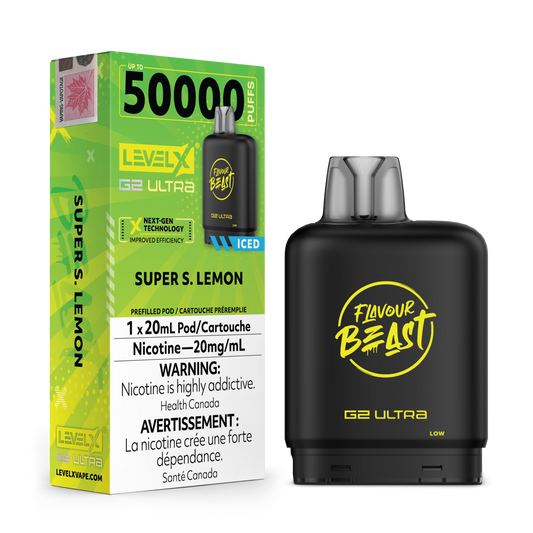 Level X Flavour Beast G2 Ultrax12M Super S Lemon Closed Pod product image at All Star Vape