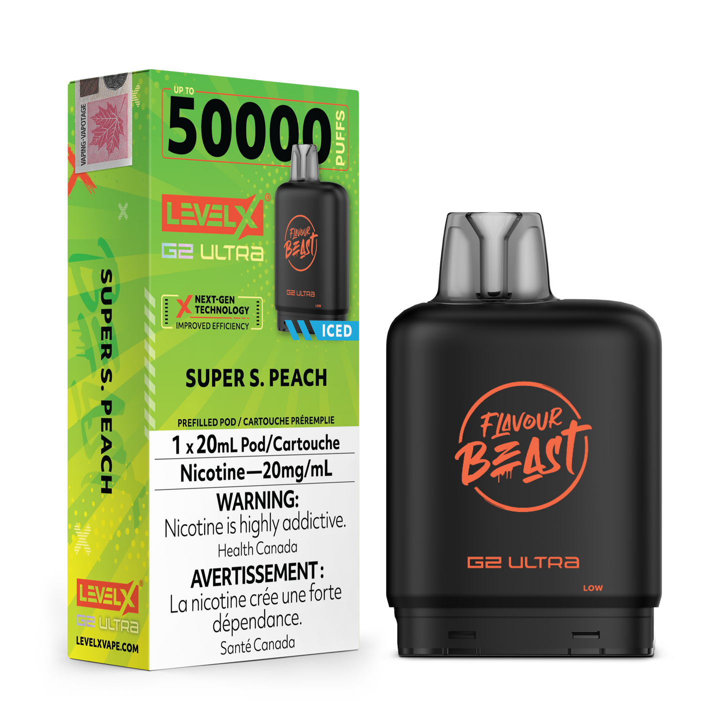 Level X Flavour Beast G2 Ultrax12M Super S Peach Closed Pod product image at All Star Vape
