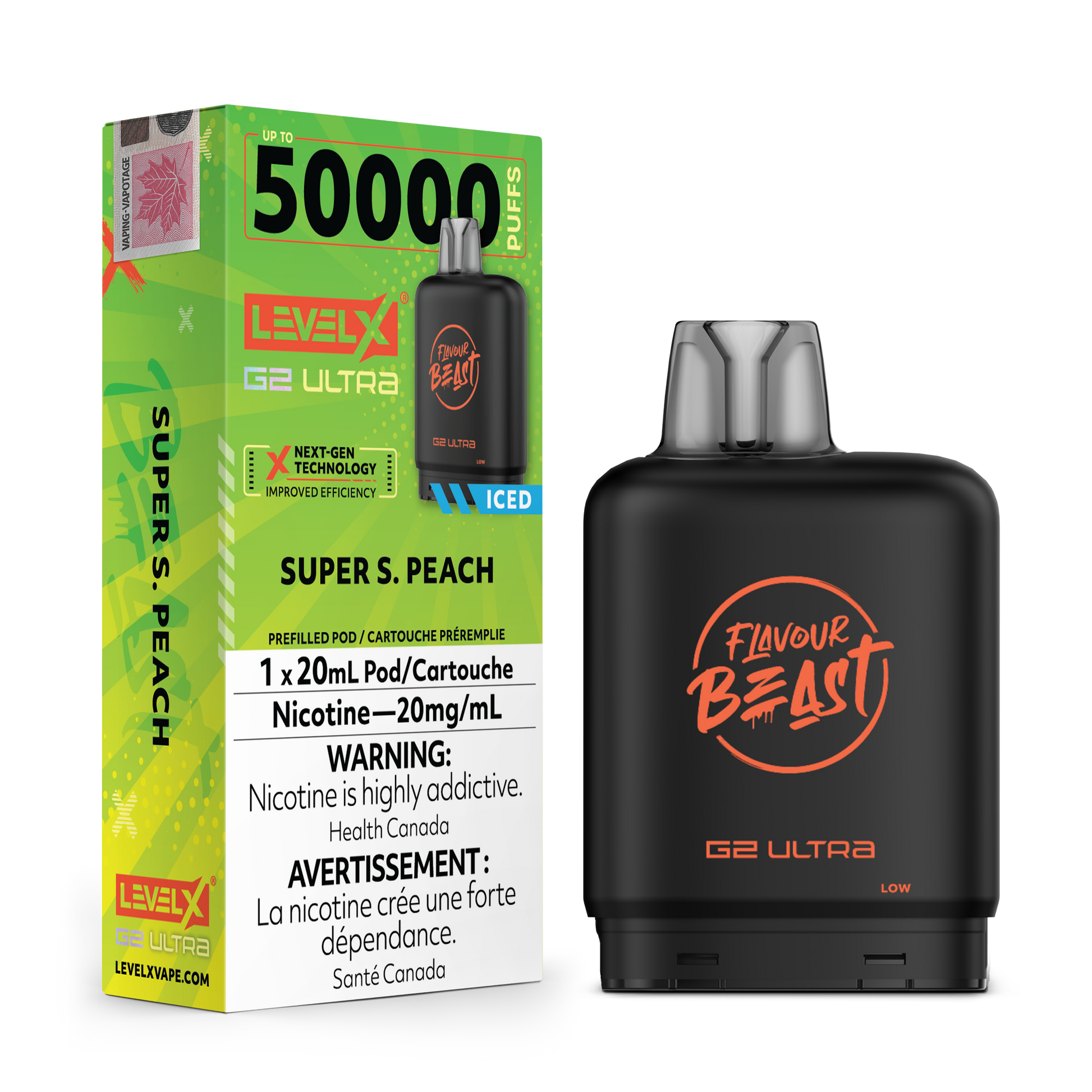 Level X Flavour Beast G2 Ultrax12M Super S Peach Closed Pod product image at All Star Vape