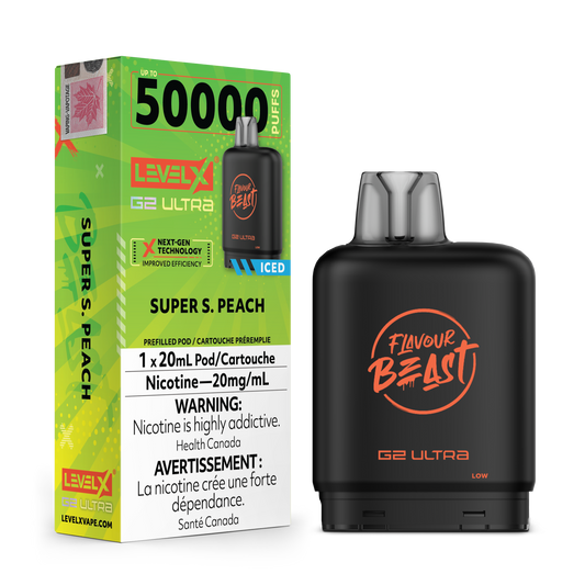 Level X Flavour Beast G2 Ultrax12M Super S Peach Closed Pod product image at All Star Vape