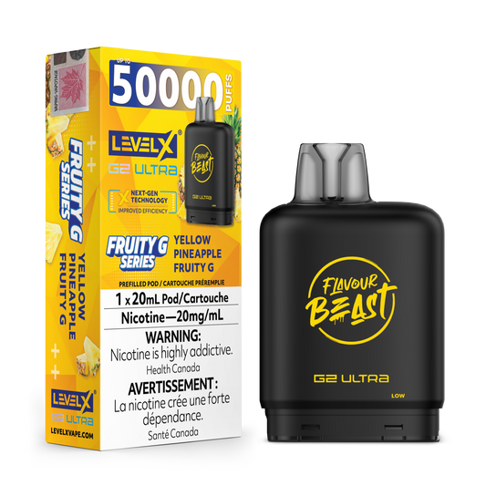 Level X Flavour Beast G2 Ultrax12M Yellow Pineapple Closed Pod product image at All Star Vape