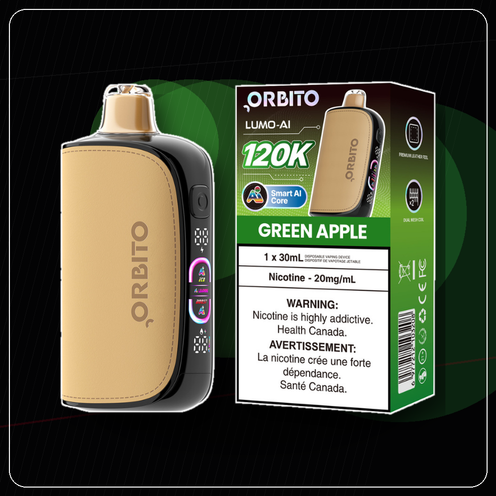Orbito Lumo AI 120K - Green Apple Vape product image at All Star Vape