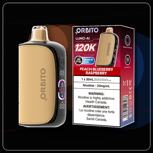 Orbito Lumo AI 120K - Peach Blue Raspberry Vape product image at All Star Vape