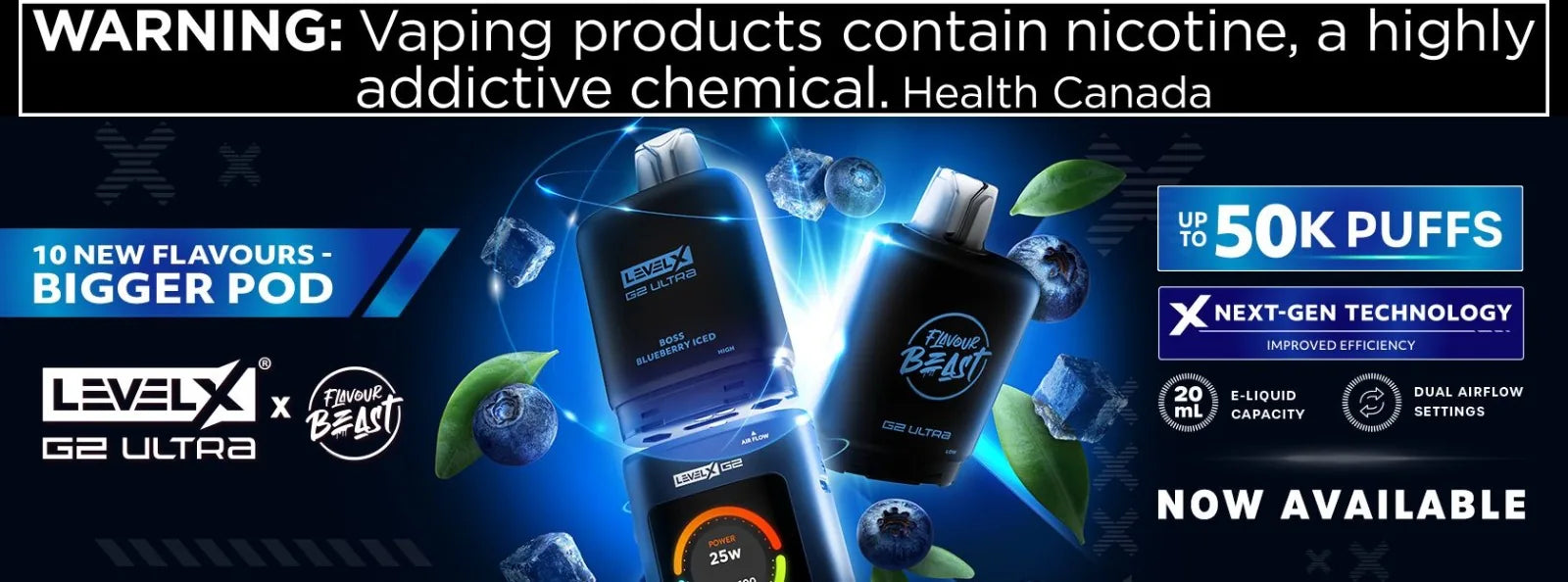 Level X Flavour Beast G2 Ultra 50K puffs new flavours banner at AllStar Vape
